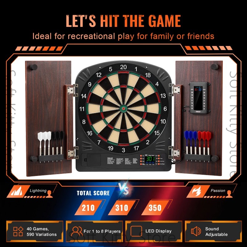 Dartboard and Cabinet Set Hide - Electronic Dartboard Cabinet 评论和价格
