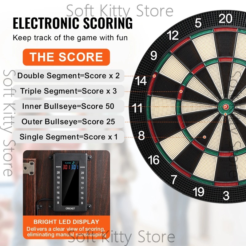 Dartboard and Cabinet Set Hide - Electronic Dartboard Cabinet 评论和价格