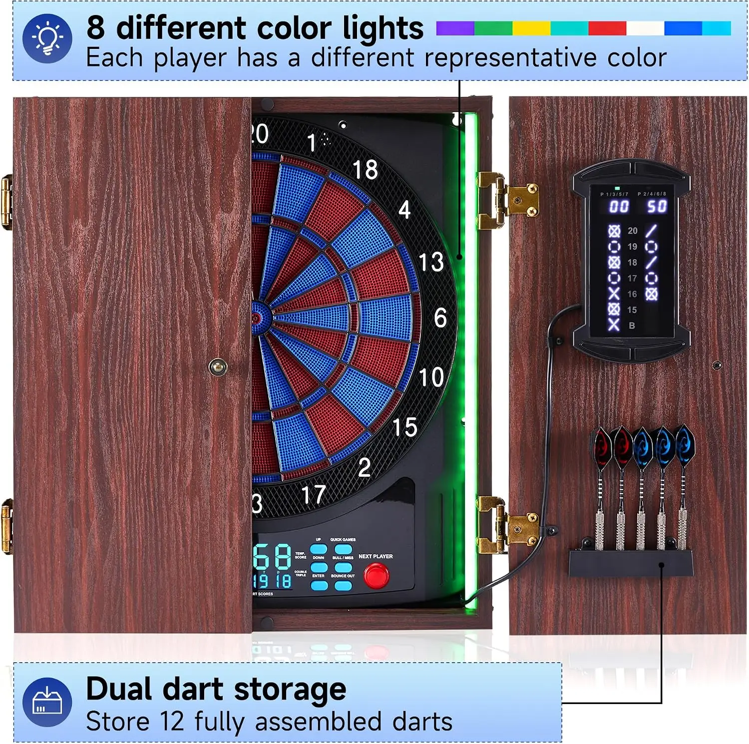 Electronic Dartboard Cabinet S - Electronic Dartboard Cabinet 评论和价格