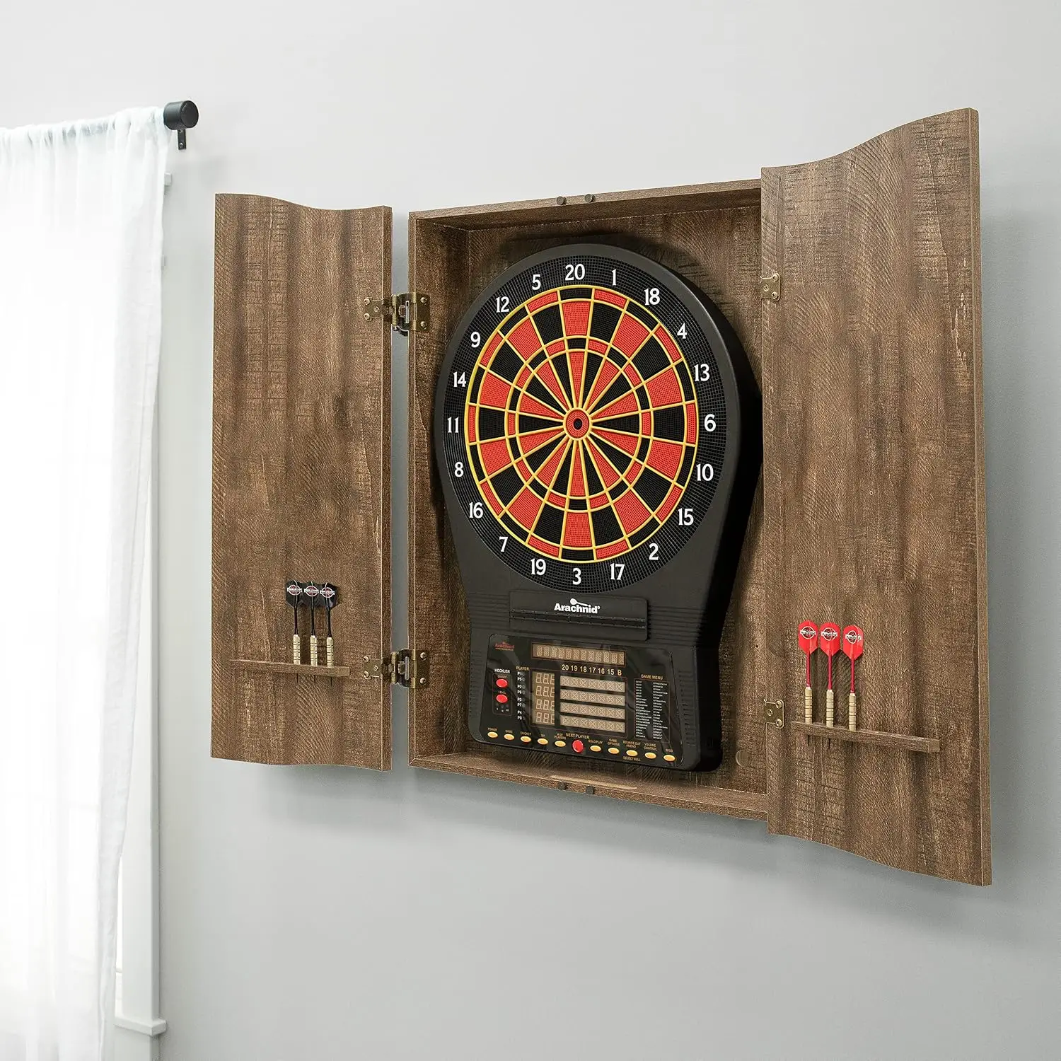 BestsellerMI Sports Brown Cric - Electronic Dartboard Cabinet 评论和价格