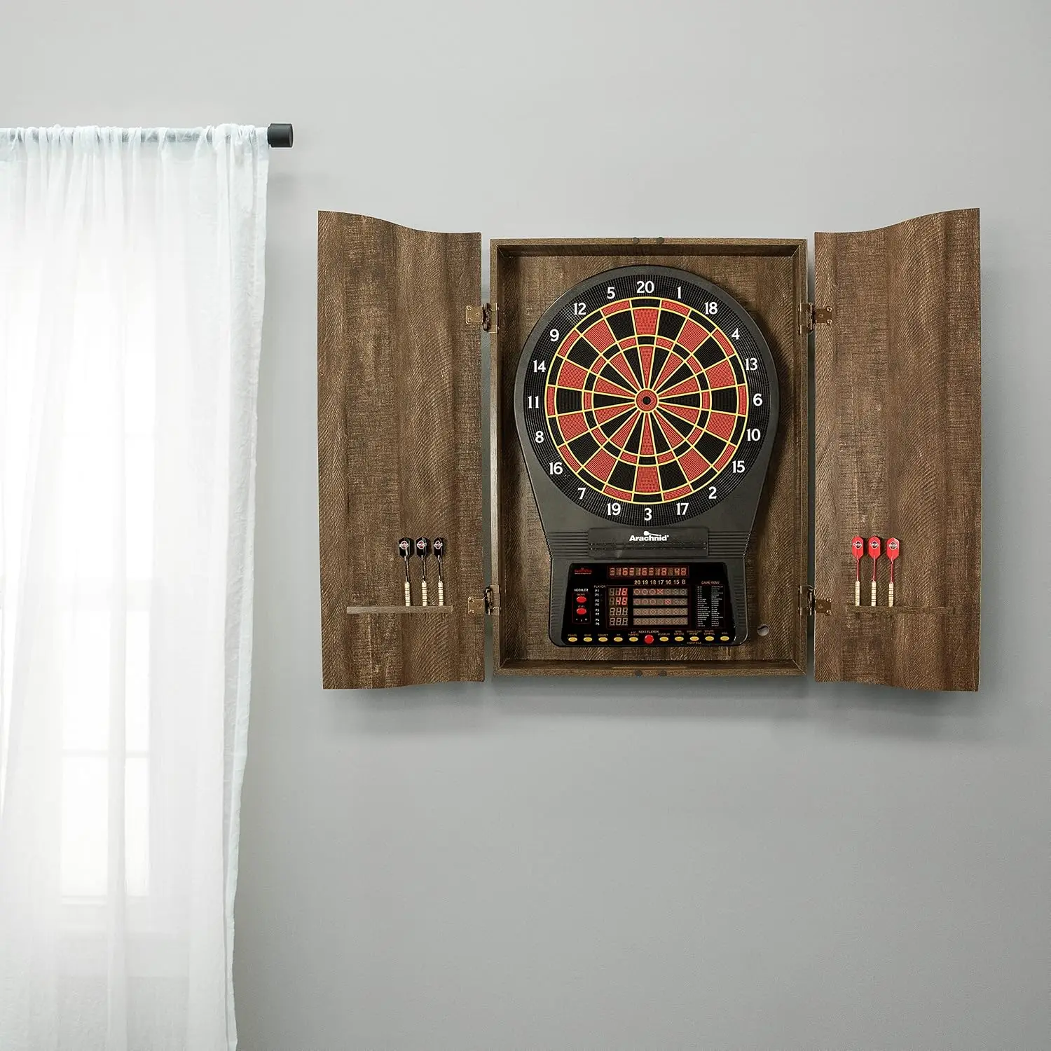 BestsellerMI Sports Brown Cric - Electronic Dartboard Cabinet 评论和价格