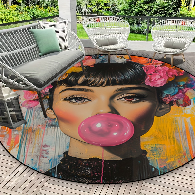 Graffiti Art Woman With Floral - Bubble Gum Machine 评论和价格