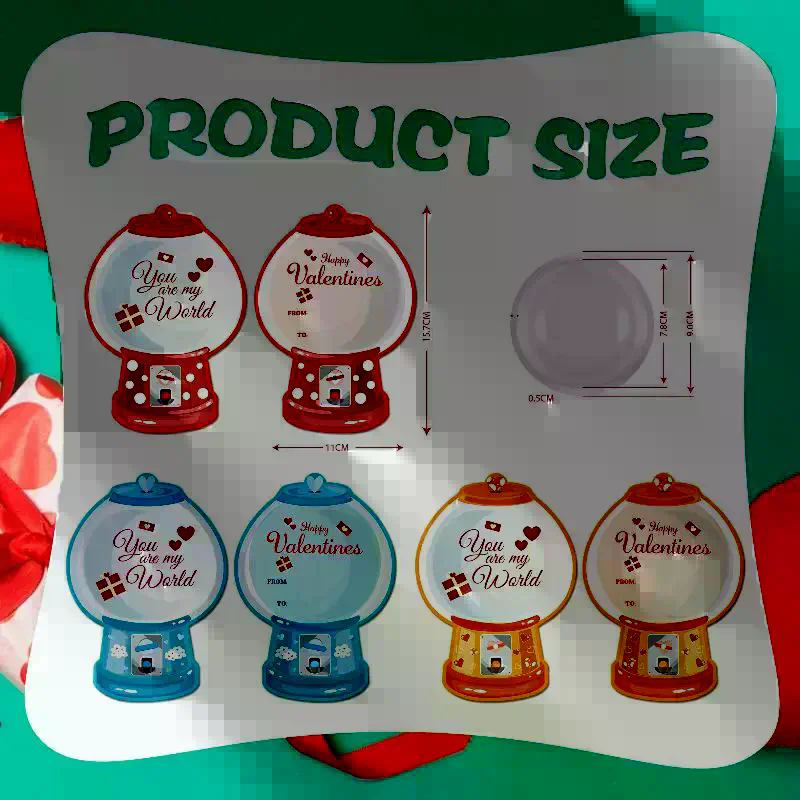 18/36 Pcs DIY Valentines Candy - Bubble Gum Machine 评论和价格