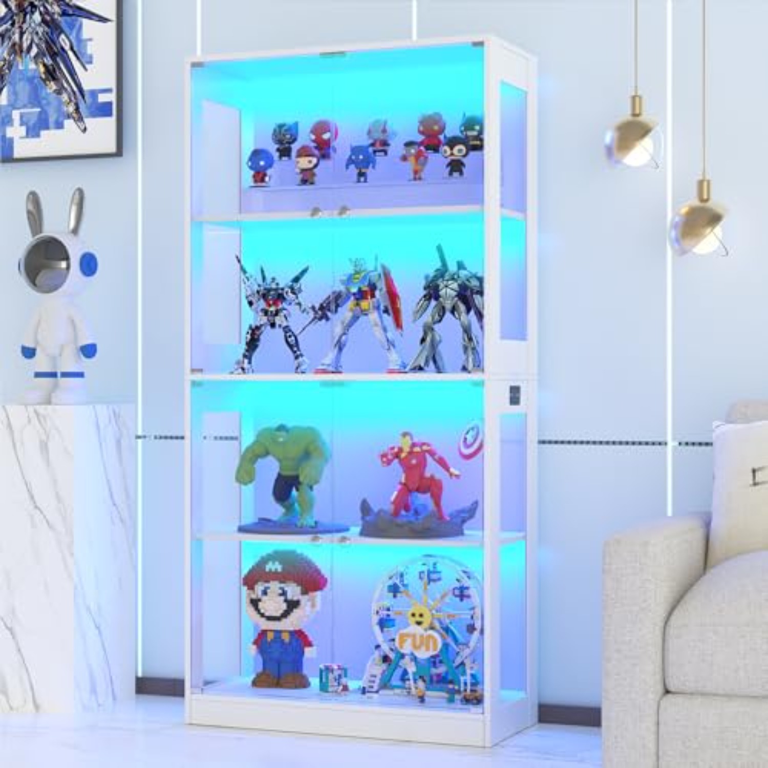 65'' Display Cabinet with Glas - Glass Cabinet Display 评论和价格