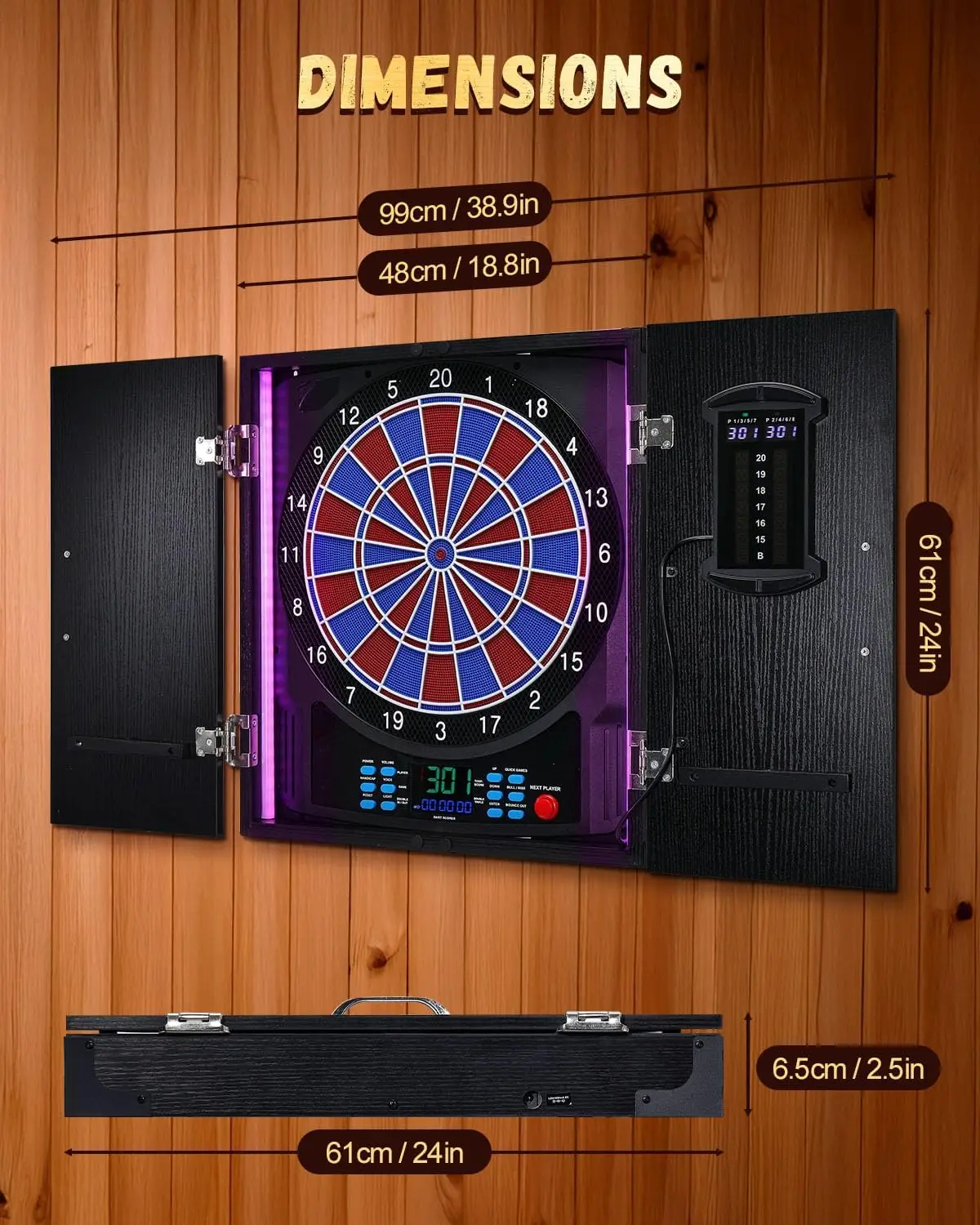 Electronic Dart Board, Electri - Electronic Dartboard Cabinet 评论和价格