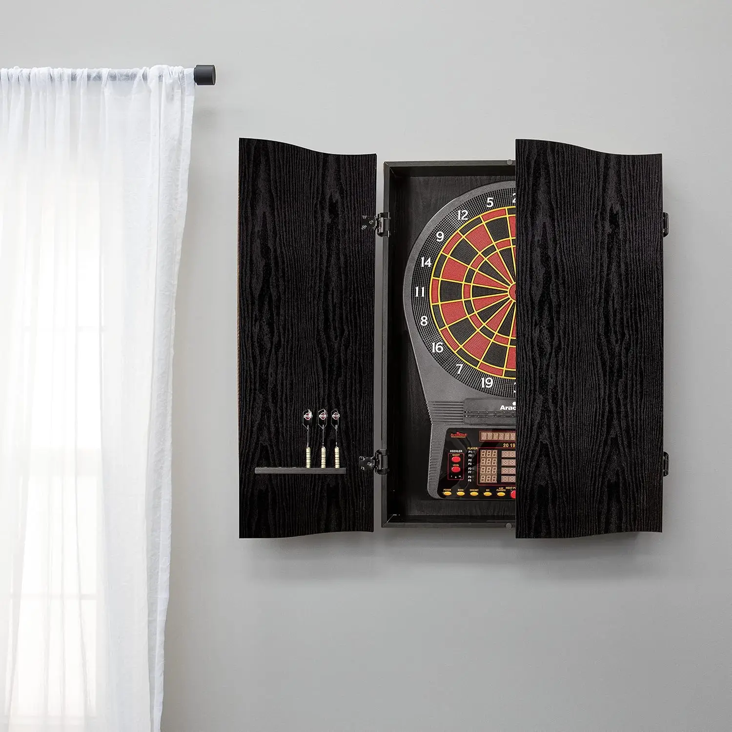 Black CricketPro Dartboard Cab - Electronic Dartboard Cabinet 评论和价格