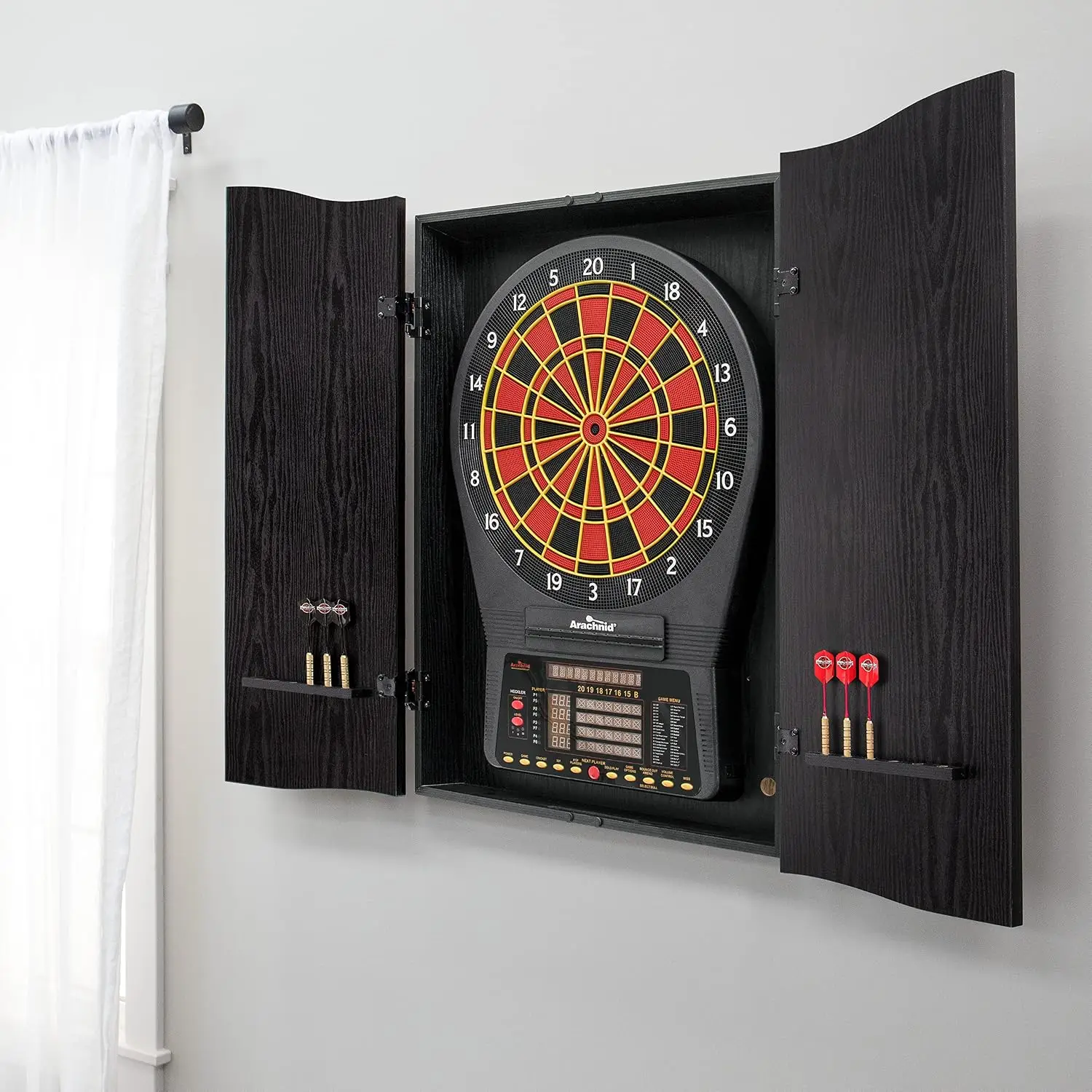 Black CricketPro Dartboard Cab - Electronic Dartboard Cabinet 评论和价格