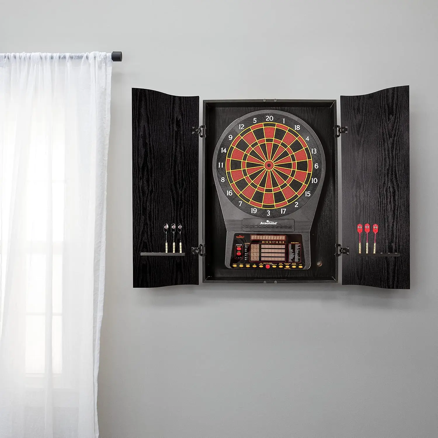 Black CricketPro Dartboard Cab - Electronic Dartboard Cabinet 评论和价格