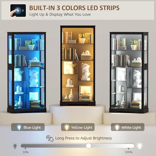 71” Glass Display Cabinet with - Glass Cabinet Display 评论和价格