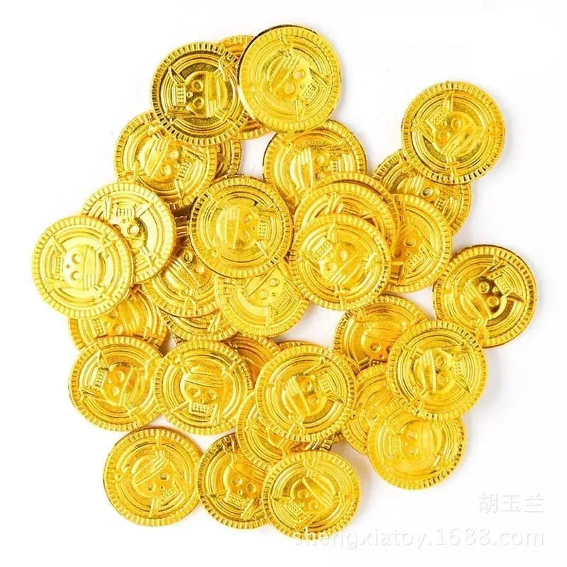 50Pcs Pirate Gold Coins Plasti - Arcade Game Coin 评论和价格