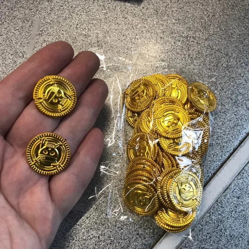 50Pcs Pirate Gold Coins Plasti - Arcade Game Coin 评论和价格