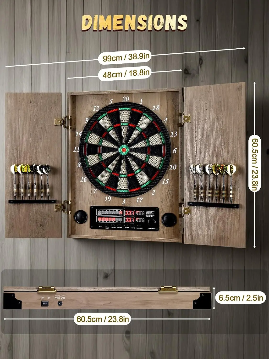 Electronic Dart Board, Decorat - Electronic Dartboard Cabinet 评论和价格